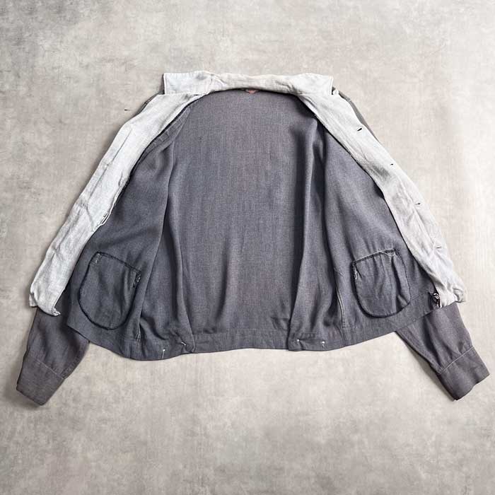 VINTAGE 50'S BUD BERMA OPEN COLLAR RAYON LONG SLEEVE SHIRTS Made