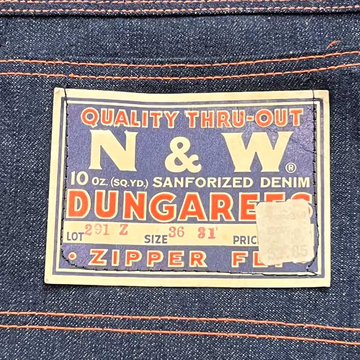 50'S N＆W Denim Painter Pants Dead Stock W36/L31 50年代 デニム