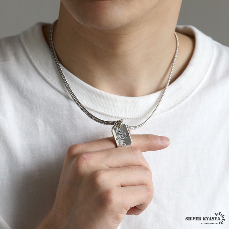 S925 クロス ドックタグネックレス [ns221-cs053-4mm] | スタイルで