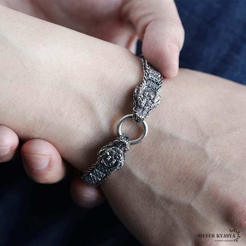 シルバー925 双頭ドラゴンブレスレット [bs262] | スタイルで探す,個性