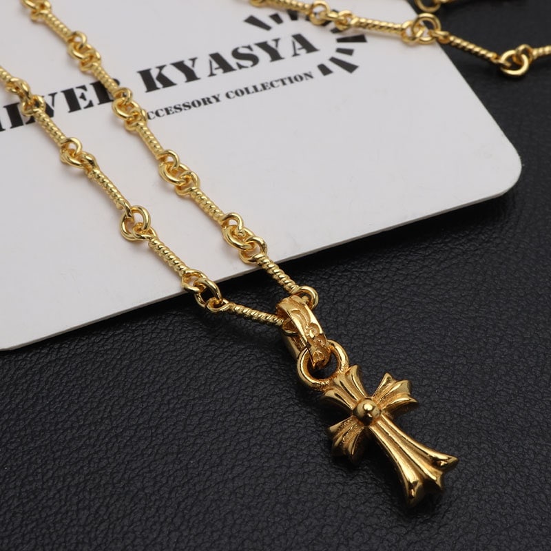 シルバー925 ミニ クロスネックレス [nc001-ps053-cs008-gold