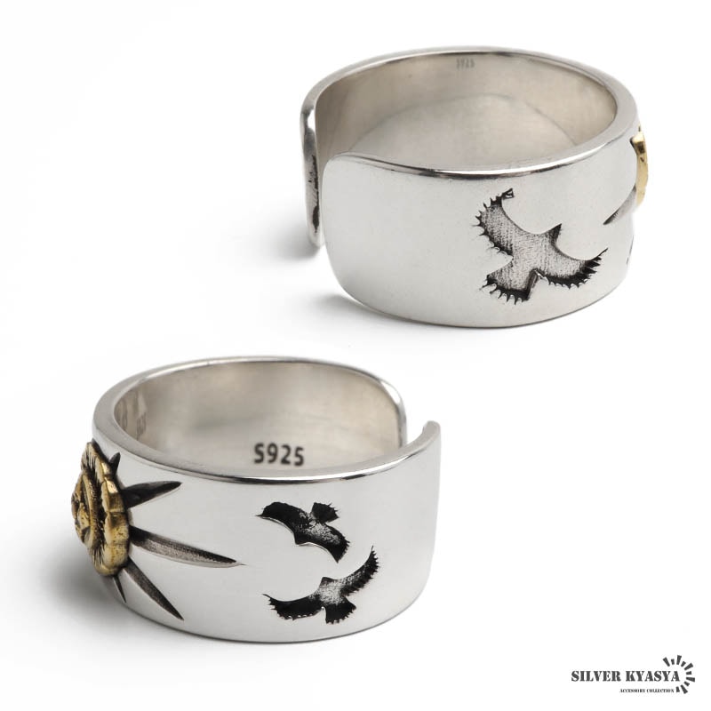 シルバー925 金剛杵メタルを据えたシルバーリング [rs084] | リング