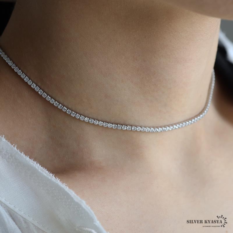 シルバー925 テニスチェーンネックレス [cn122] | お洒落なレディース