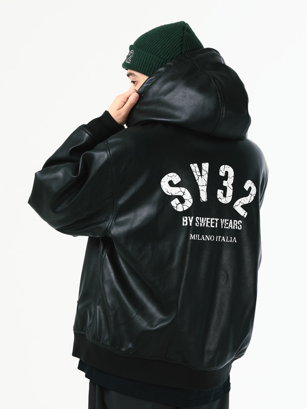 FAKE LEATHER ZIP HOODIE | TOPS,OUTER WEAR | 【公式】SY32 by SWEET