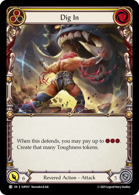 EN】《Rainbow Foil》[Revered] Dig In/掘り起こされた決意 (黄)「C