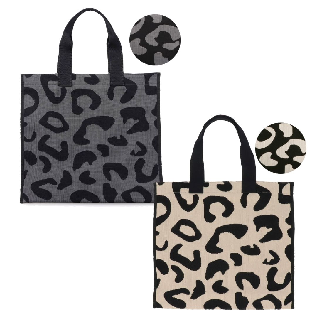 ニット・トートバッグ ジャーナル・レオパード 3WB-JP210