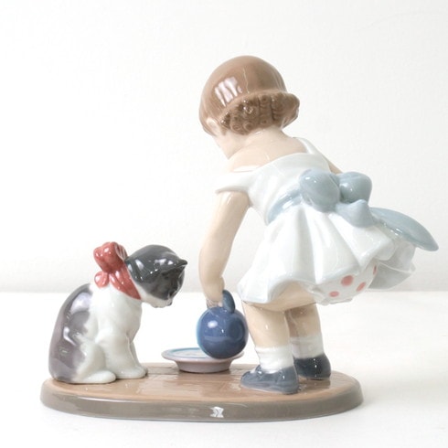 送料無料 訳あり 個数限定 LLADRO リヤドロ 置物 子供 子猫 オブジェ