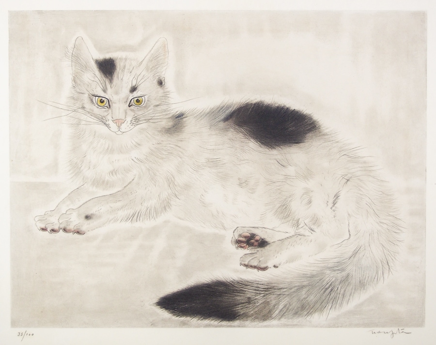 藤田嗣治 「横たわる猫」 | | アトリエ・ブランカ