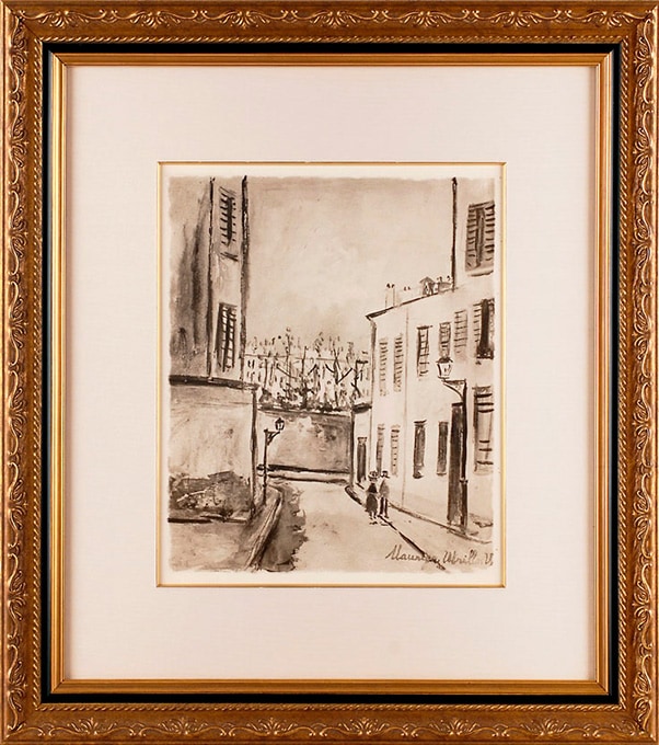 モーリス・ユトリロ 「モンマルトルの小径（モノクロ版