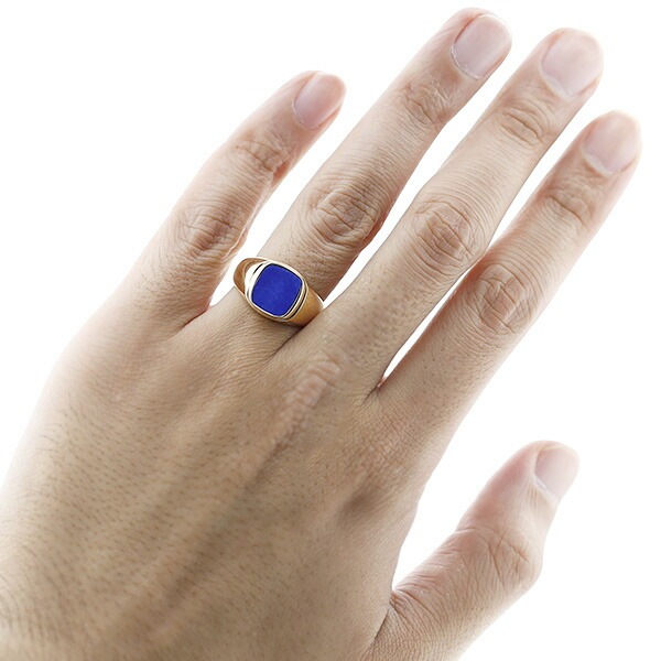 ラピスラズリ メンズリング 18金 エメットジュエリー 保証書付[03mr