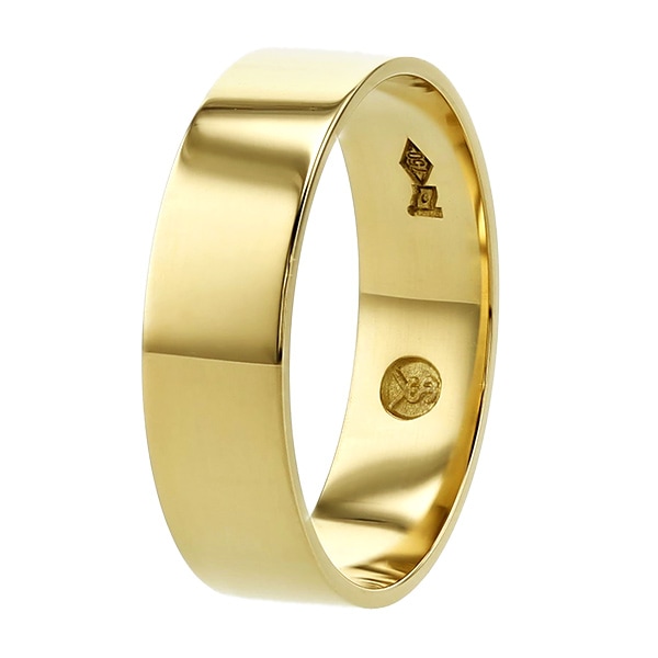 18金 平打ち リング 5mm幅 サイズ9～22号 約3.6g エメットジュエリー