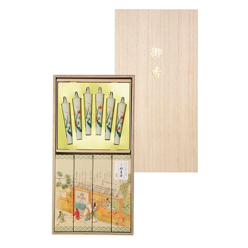 吟撰 仙年香 絵ろうそくセット 桐箱【水引付】 | 商品ジャンルで選ぶ