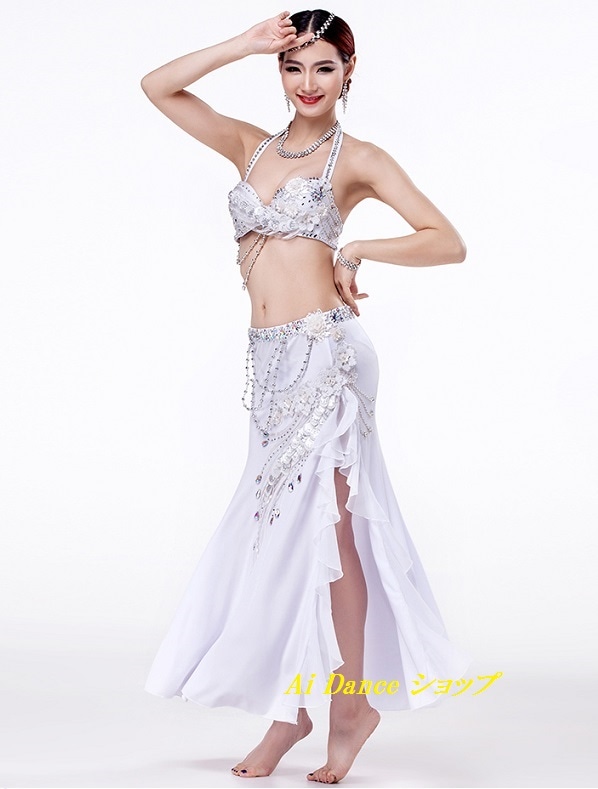 新着 ベリーダンス 衣装 ブラトップ スカート 2点セット 豪華 全2色