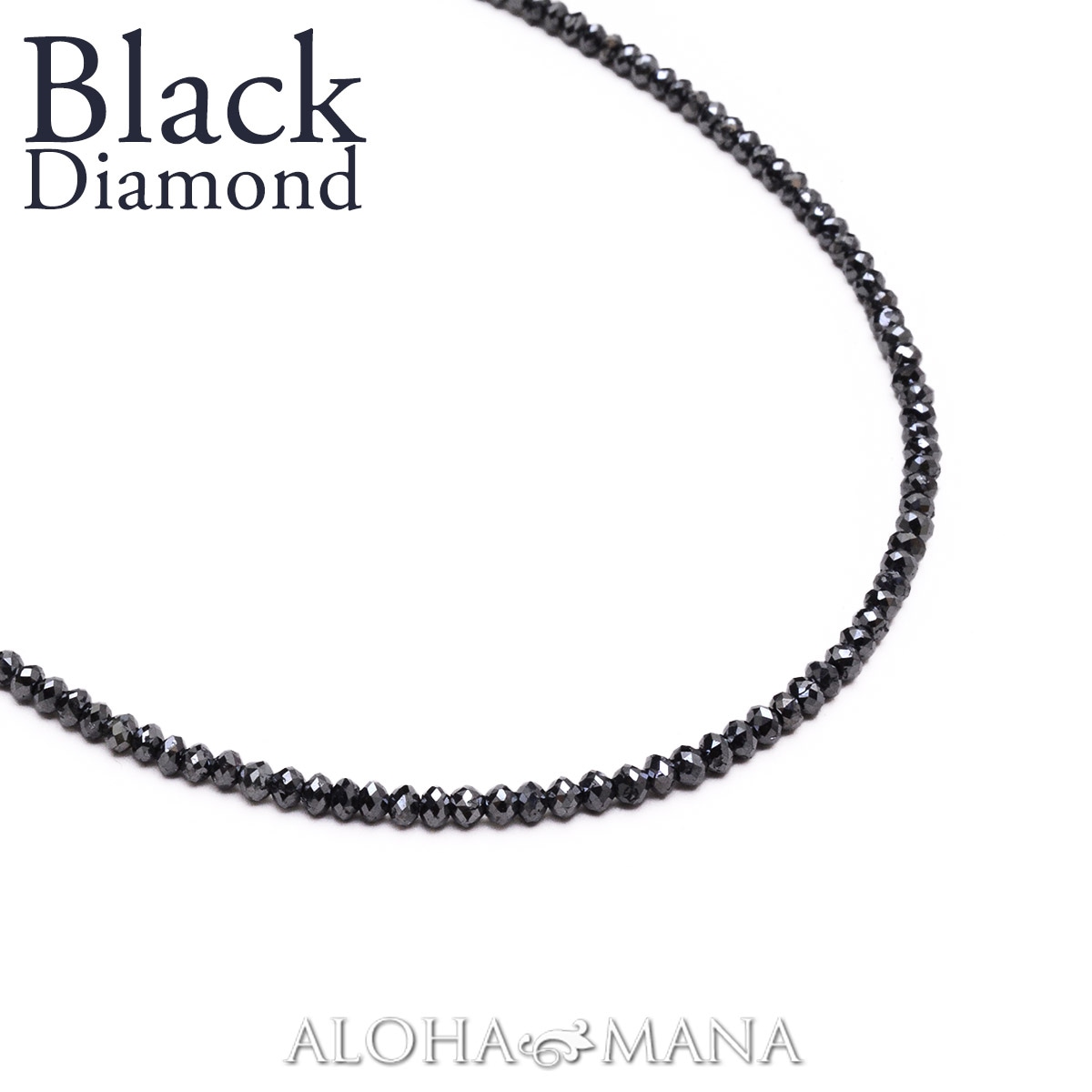 ハワイアンジュエリー ネックレス K18 ホワイトゴールド ブラック