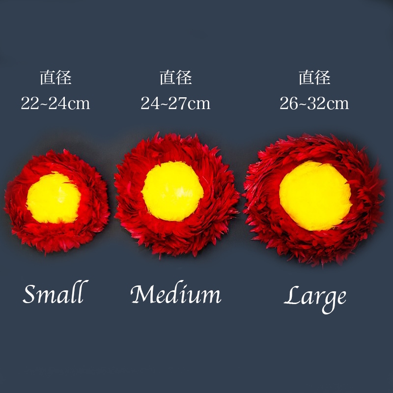 ウリウリ赤黄（着脱式）Mサイズ 2本セット 直径24~27cm 羽根の厚み10cm