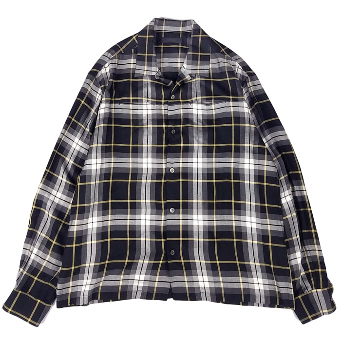 UNDERCOVER アンダーカバー RyタータンCK開襟シャツ ブラックチェック