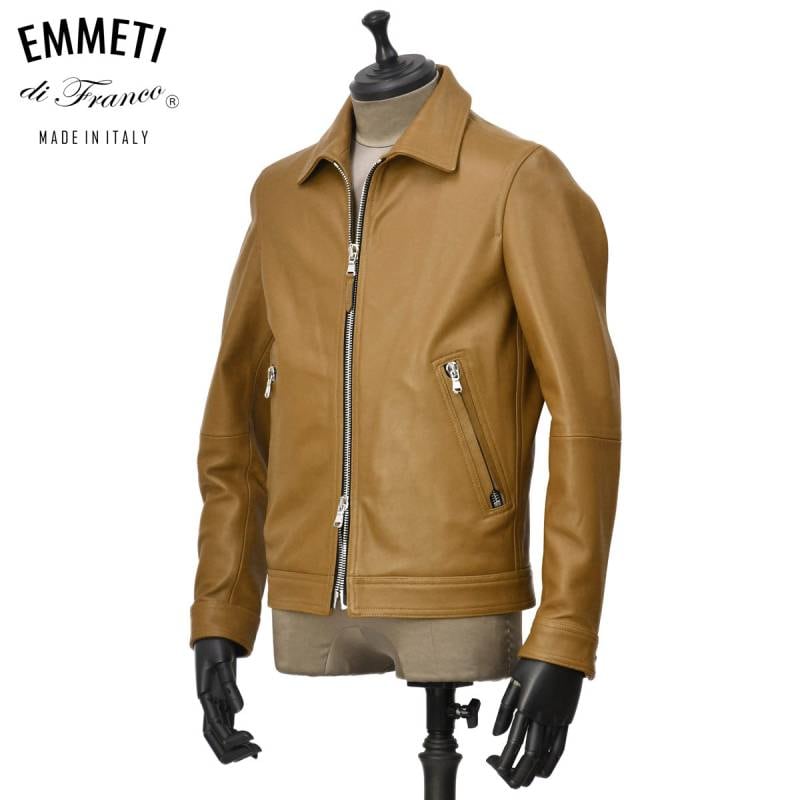EMMETI【エンメティ】襟付きシングルライダースジャケット GIACOMO SP