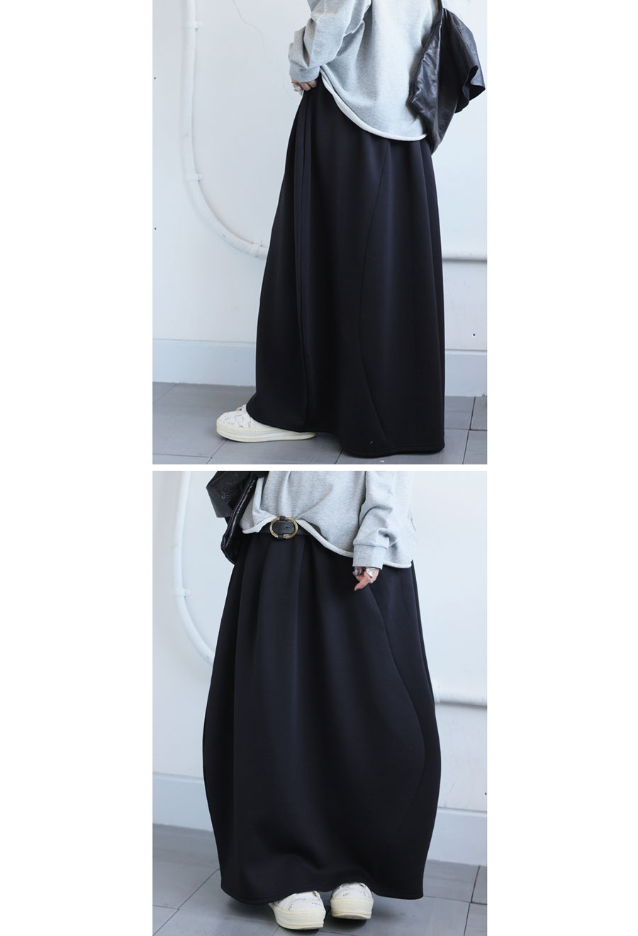 コクーンスカート レディース ロング ゆったり タック 送料無料