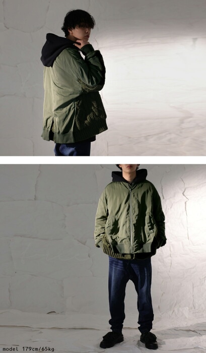 ニットドッキング MA-1 メンズ アウター 送料無料・再再販。メール便