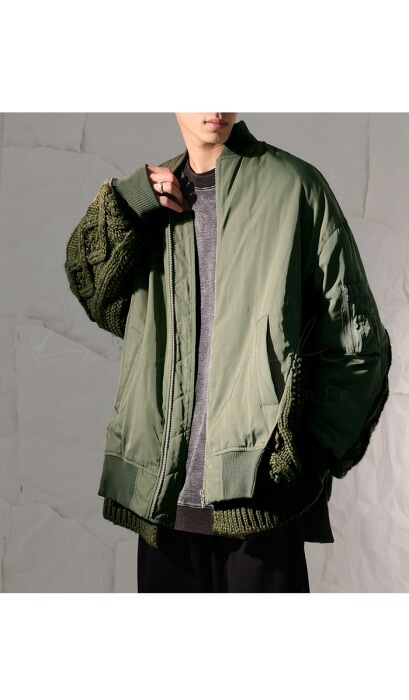 ニットドッキング MA-1 メンズ アウター 送料無料・再再販。メール便