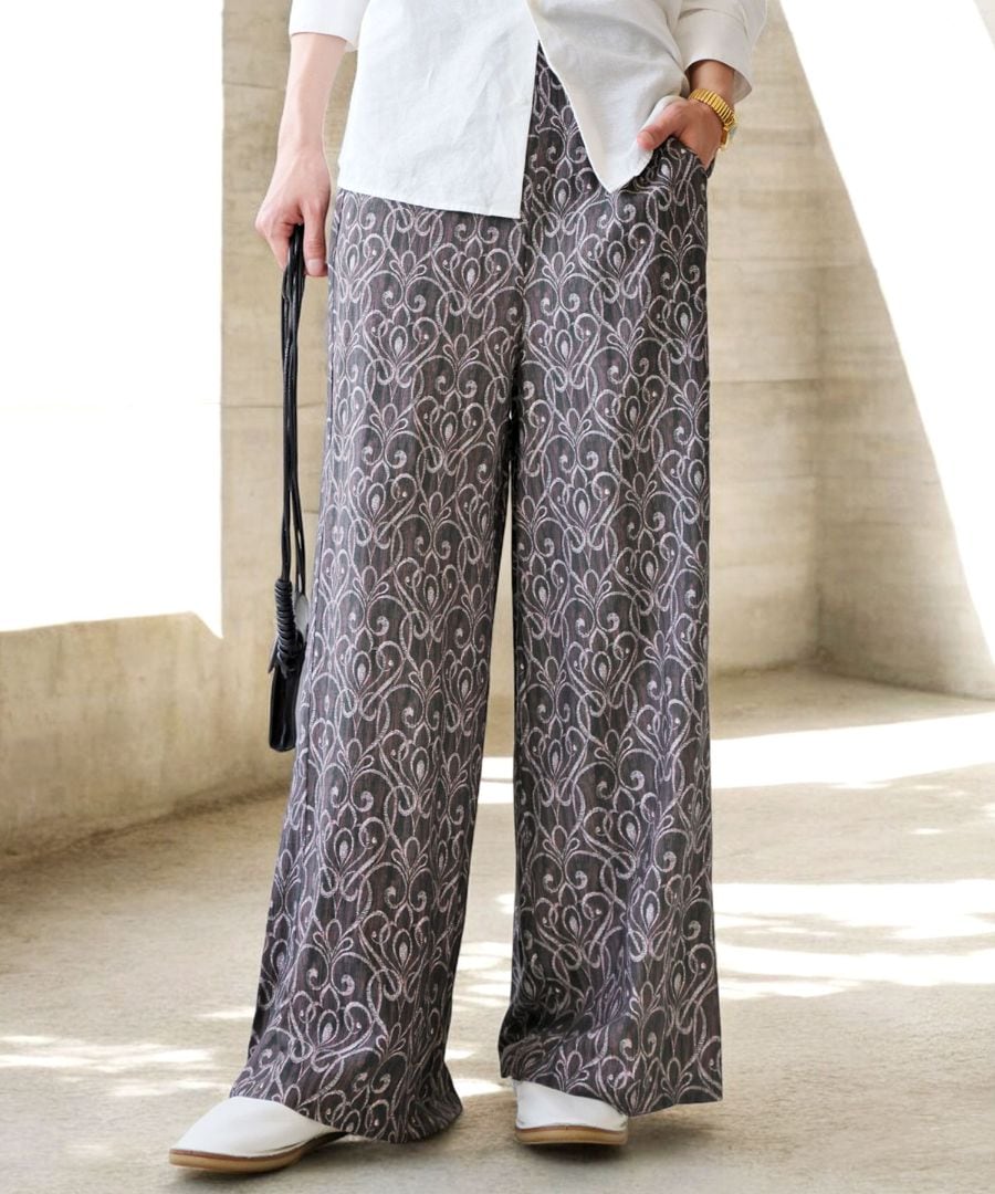 春支度、第2弾。最大15,000円OFFアート柄 ワイドパンツ メンズ パンツ