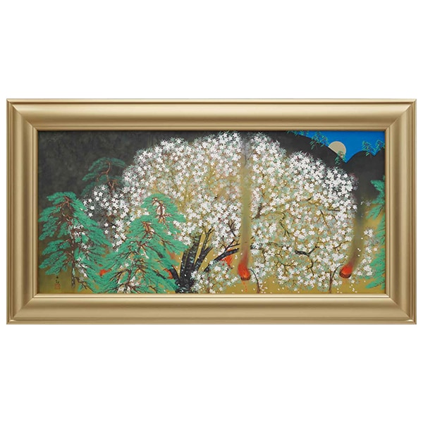横山大観「夜桜（左隻）」＜額装＞｜エンディショップ【公式通販】