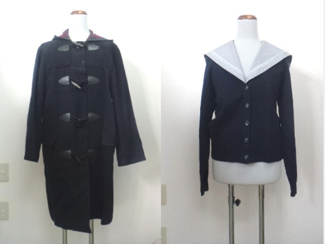 T263/私立四天王寺学園中学校□コート+カーデガン+替え襟/og0162【8YHN