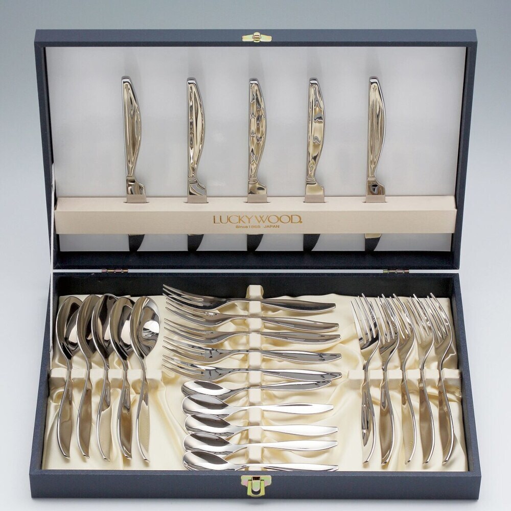 送料無料】ラッキーウッド マリール ディナーセット ステンレス 25pc 5