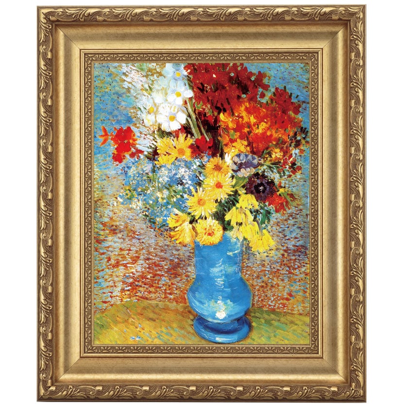 青い花瓶の花』 ゴッホ 4号 立体複製名画 額装付 【ポイント5％還元中