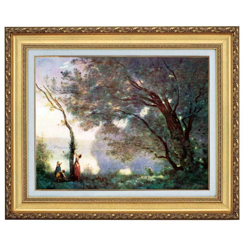 モルトフォンテーヌの想い出』 コロー 10号 立体複製名画 額装付