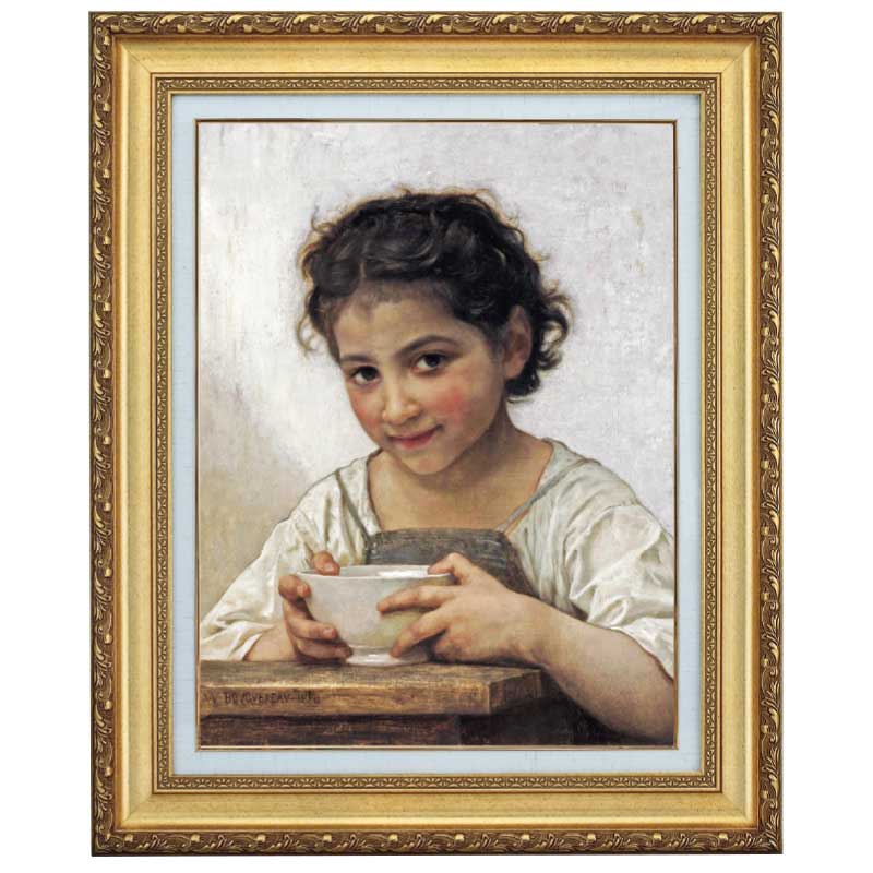 ミルクスープ』 ブグロー 10号 立体複製名画 額装付 【ポイント5