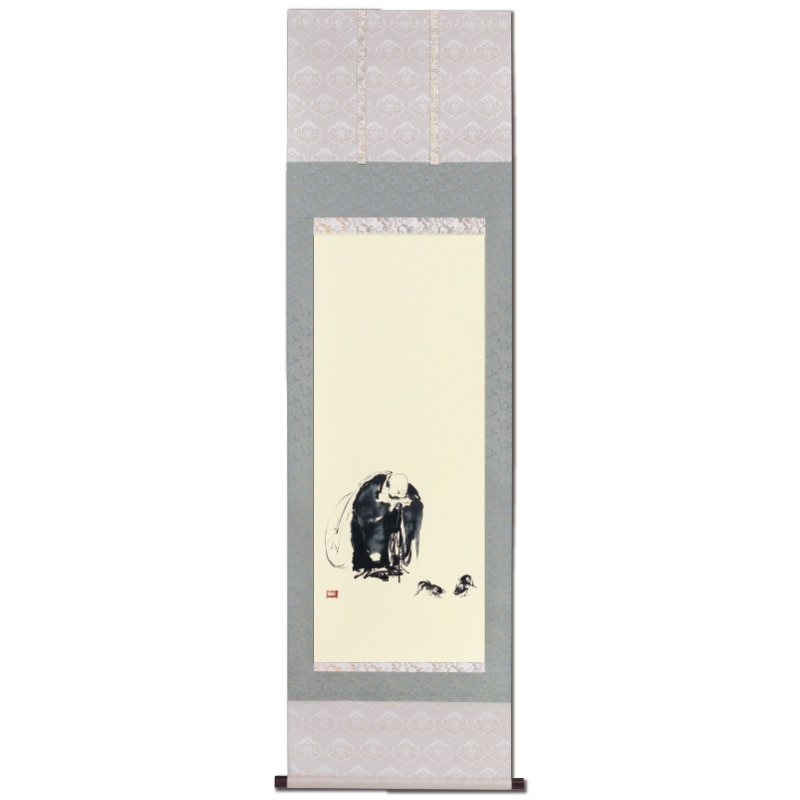 宮本武蔵 『布袋観闘鶏図』複製 掛軸【ポイント5％還元中】アートの友