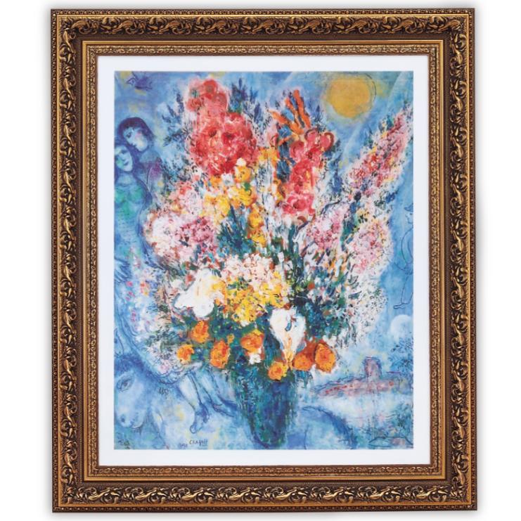 花束』 マルク・シャガール 立体複製名画 額装付 【ポイント5％還元中