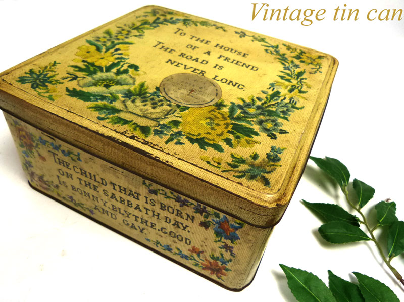 アンティーク Tin缶(ティン) / ブリキ缶 ビンテージ イギリス【中古