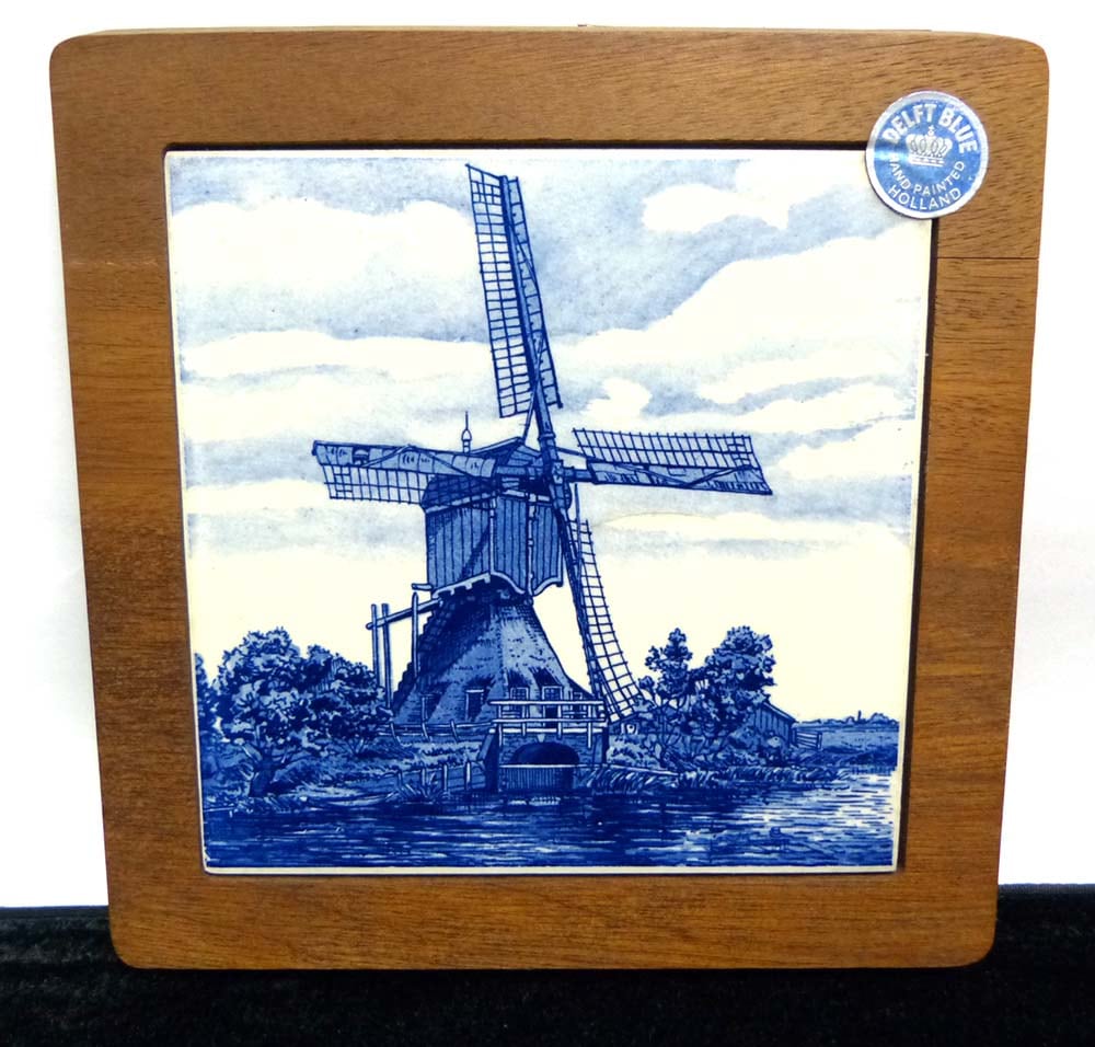 オランダ デルフト焼 壁飾り 壁掛け タイル 陶製 デルフトブルー 鍋