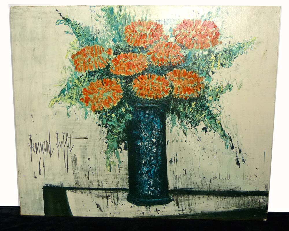 ベルナール ビュッフェ / Bernerd Buffet 「赤い花 」立体複製画