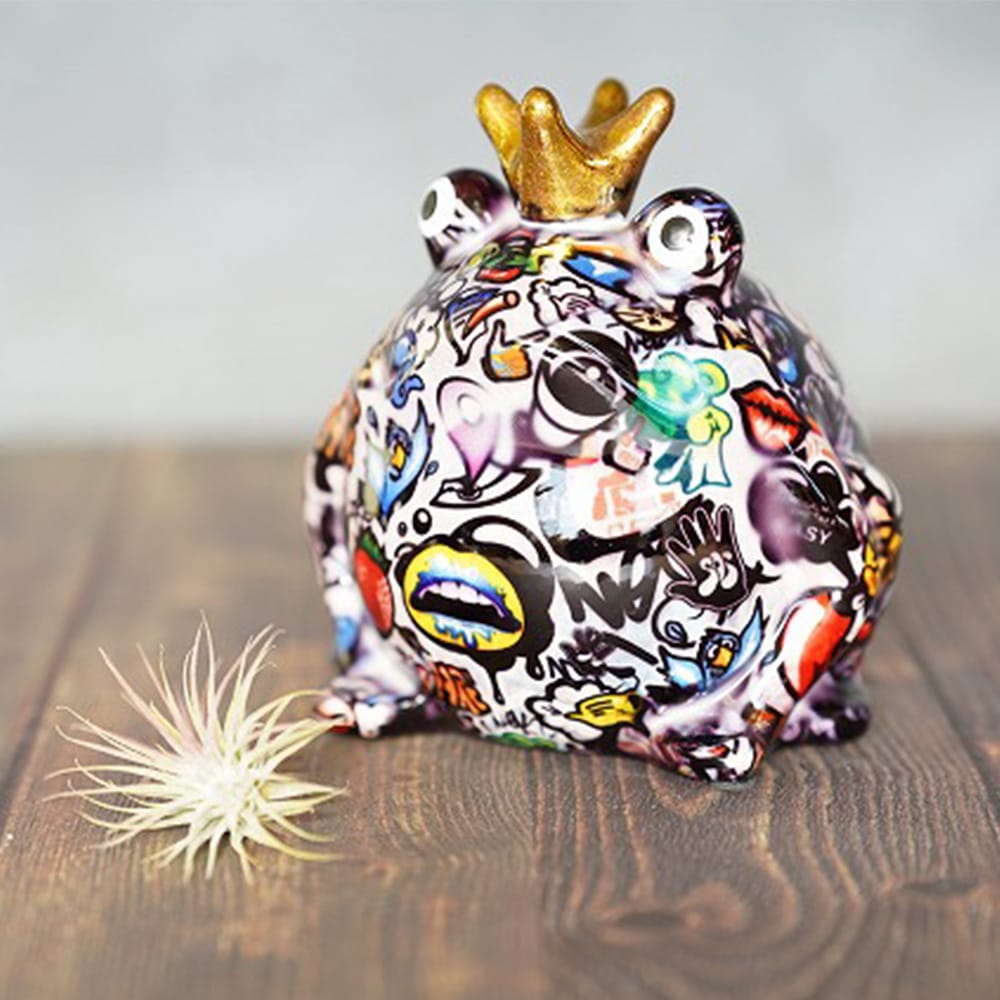 POMME PIDOU（ポンピドゥー） セラミック製貯金箱 カエル マネーバンク