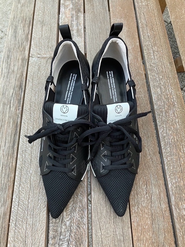 MAISON MAVERICK PRESENTS メッシュ レースアップ パンプス MS2365 BK