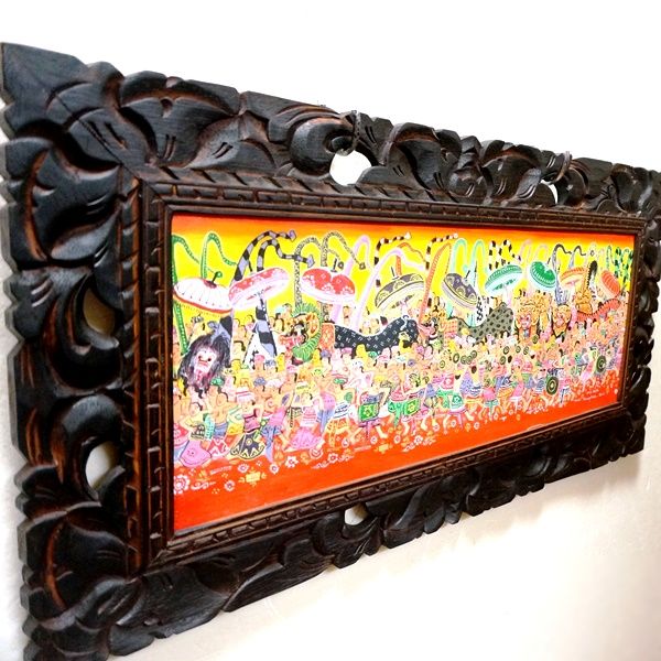 ガルンガンの祭列／バリ島のお祭り行列／バリ絵画 | 絵画・アート