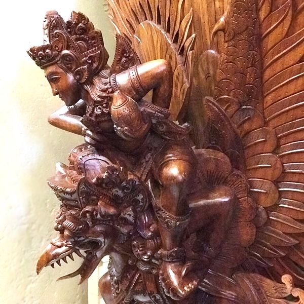 ガルーダ＆ヴィシュヌ神【H120cm】／ヒンドゥー教神話の神様像／バリ