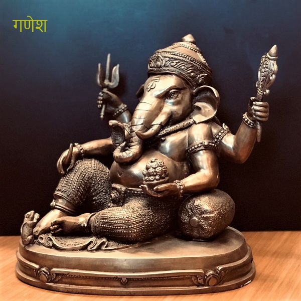 ガネーシャ像 富と商売と学問の神様／ヒンドゥー教の神様／【H32cm