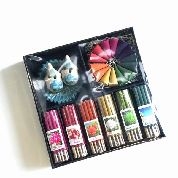 お香セット／三角香＆お香立てのセット【バラエティミックス】コーン香