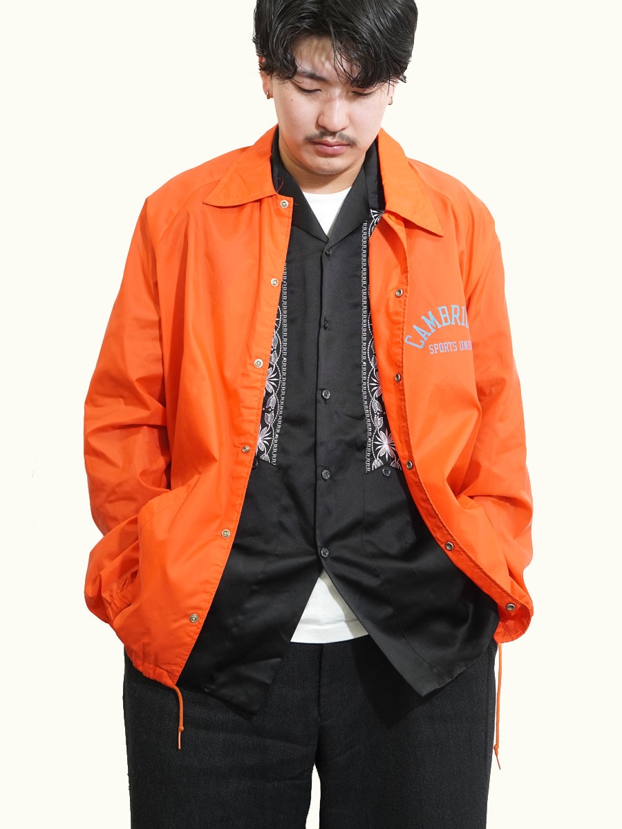 70's チャンピオン ''CAMBRIDGE'' ナイロンコーチJKT オレンジ 表記(L