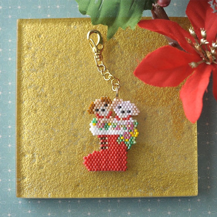 2匹のワンちゃん クリスマス OT-141 【作家：新井桂子（Fairy-R