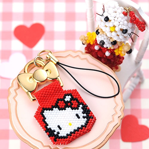 55%OFF】 ハローキティ・ステッチストラップ～RED～ 【ビーズマニア