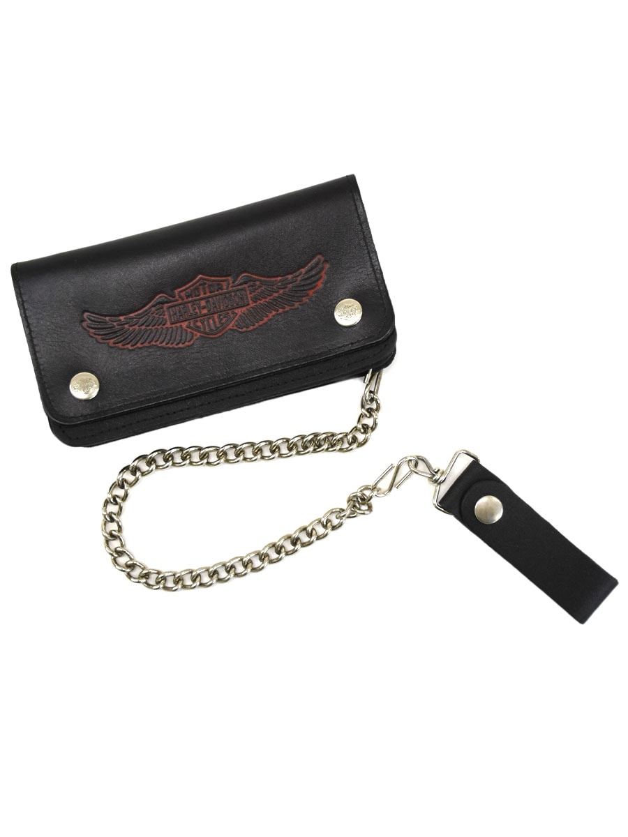 古*生様 Harley-Davidson 黒 レザー 長財布 チェーン付き 古*生様