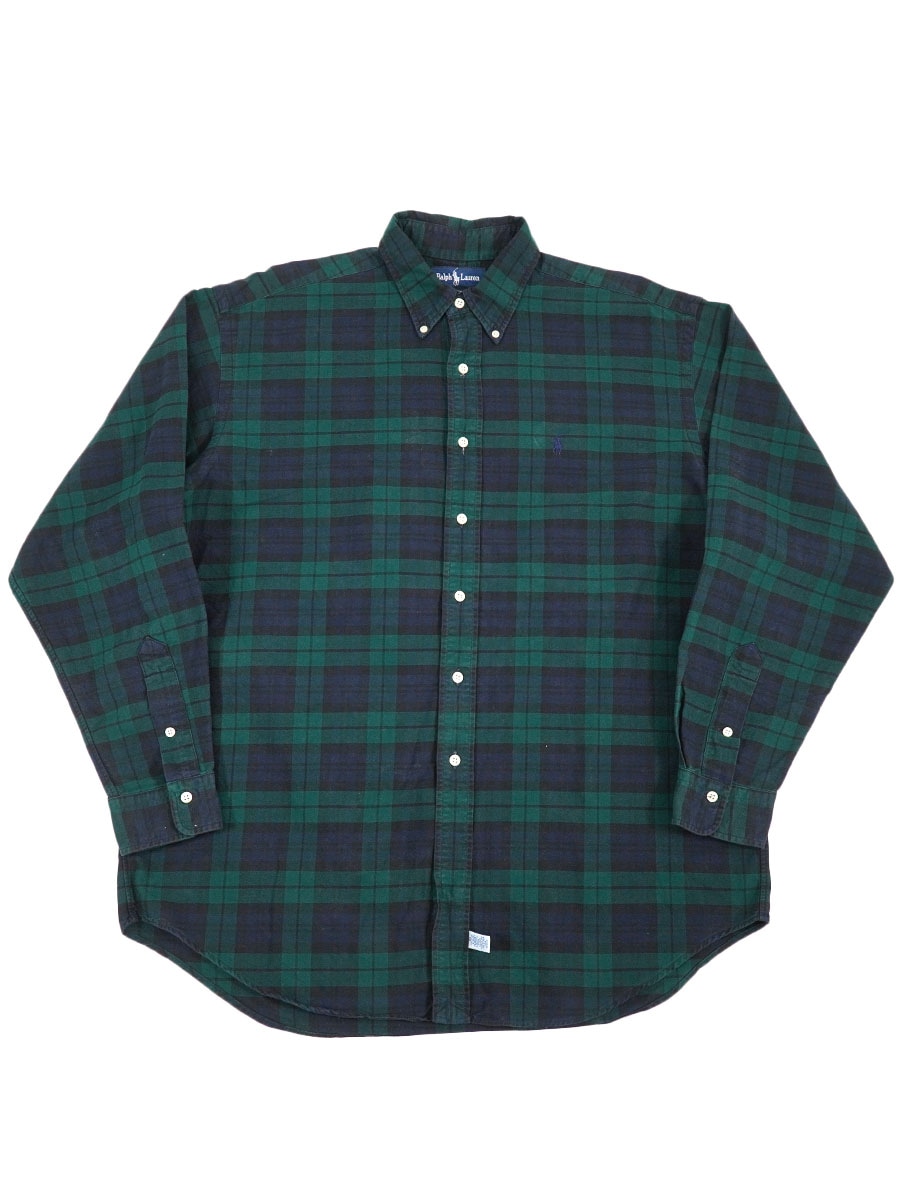 ラルフローレン ブラックウォッチタータンチェック B.D.シャツ 表記(L