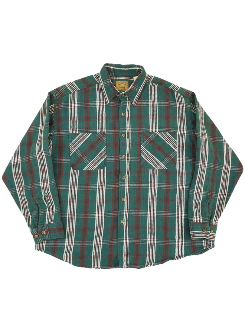 90's St.JOHN'S BAY グリーンベース 好配色チェック フランネルシャツ