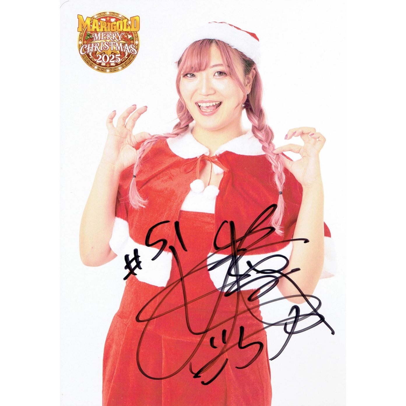 女子プロレス 女子プロレス マリーゴールド 直筆サイン入り手形色紙