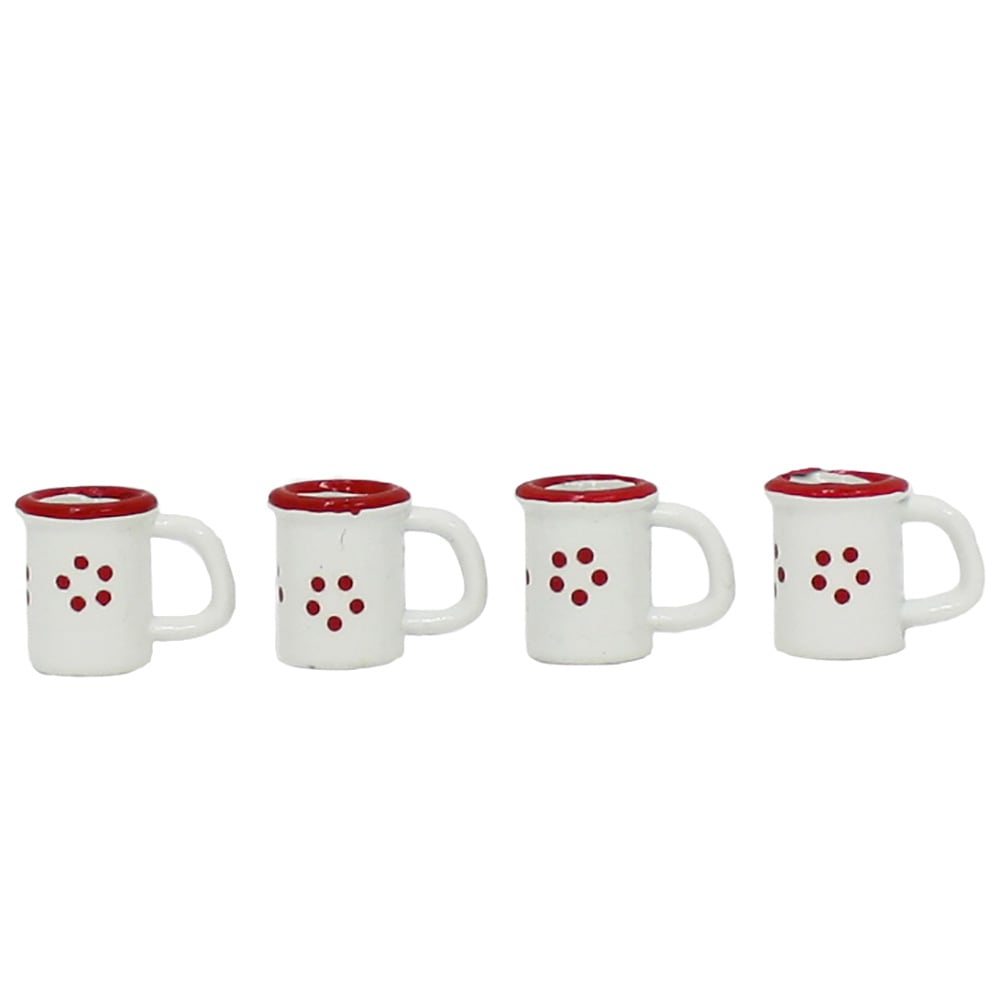 ホーローカップ 赤4個 | ミニチュアパーツ | ビリーの手作りドール